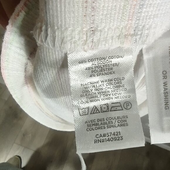 Women's LOFT Beach Coverup Dress White Rainbow Pinstripe Size M - Picture 7 of 8